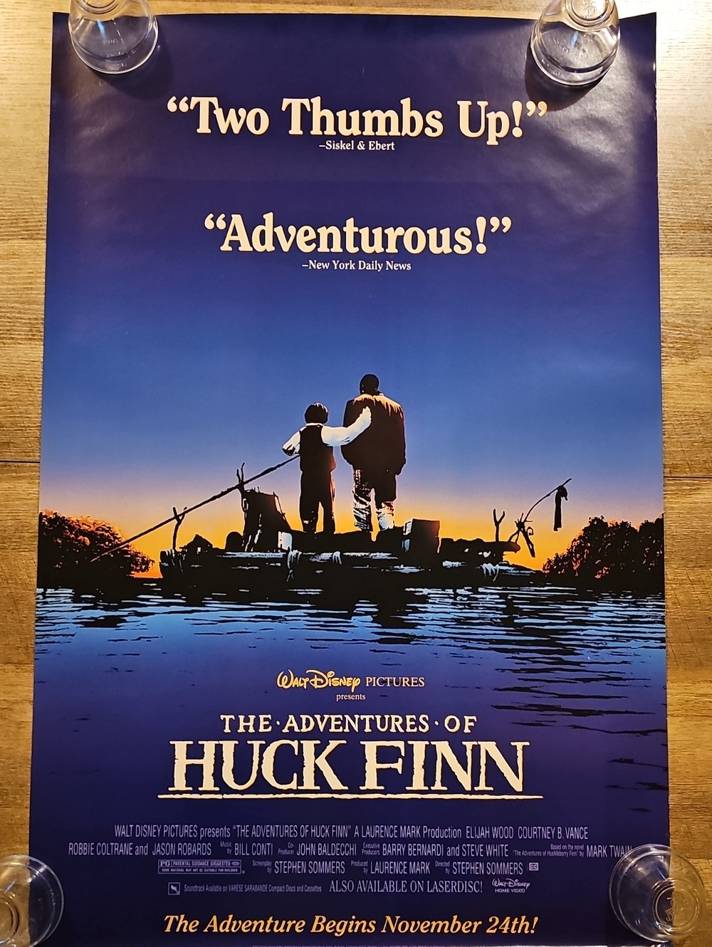 1993 Walt Disney Home Video "The Adventures of Huck Finn" Promotional Poster